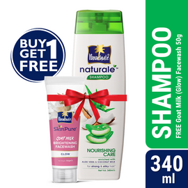Parachute Naturale Shampoo Nourishing Care 340ml (FREE Goat Milk Facewash - GLOW - 50gm)