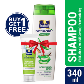 Parachute Naturale Shampoo Nourishing Care 340ml (FREE Aloe Vera Facewash - OIL CONTROL - 50gm)