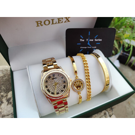 Rolex Stylish ladies watch Golden