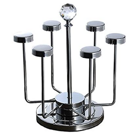 Stainless Steel Glass Stand For Kitchen - Silver