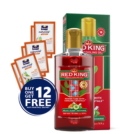 Red King Men's Cooling Oil 100ml (FREE 12 pcs Anti Hair Fall Shampoo)