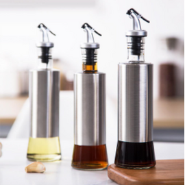 Oil Jar. Glass Sealed Olive Oil Dispenser. CD:P50.St Castor Oil Bottle Soy Sauce Pot Glass Vinegar Dispensers 1 Pcs 300ml For Kitchen, 2 image