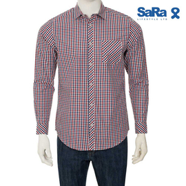SaRa Mens Casual Shirt (MCS612FCI-MAROON & WHITE)