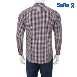 SaRa Mens Casual Shirt (MCS612FCD-MARUN & ASH CHECK), 2 image