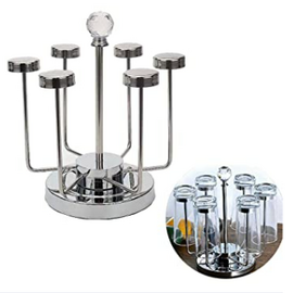 Stainless Steel Glass Stand For Kitchen - Silver, 3 image