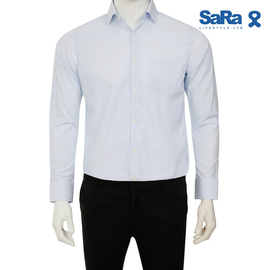 SaRa Mens Formal Shirt (MFS62FCC-White & blue stipe)