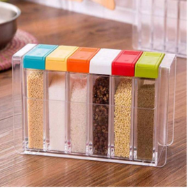 Six-piece Set Transparent Plastic Seasoning Box Salt and MSG Seasoning Can, 3 image