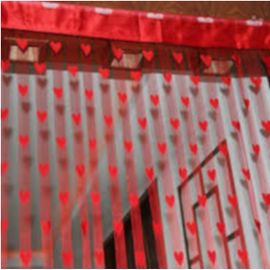 Love Heart String Curtain Window Door Divider Sheer Curtain Valance, Curtains (1 PCS), 2 image