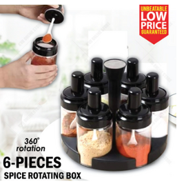 6 Pieces Spice Jars Seasoning Box Condiment Jar With Lids Spoon Kitchen Bottle