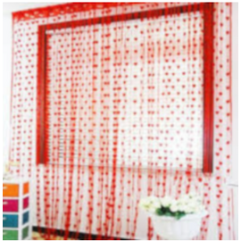 Love Heart String Curtain Window Door Divider Sheer Curtain Valance, Curtains (1 PCS)
