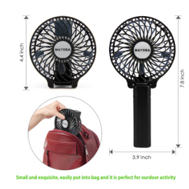 Portable USB Handy Mini Fan Rechargeable Mini Personal Fan Folding Desk Desktop Electric Fan (Black), 3 image