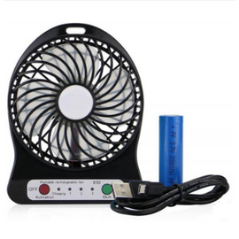 Portable Rechargeable Fan - Black, 2 image