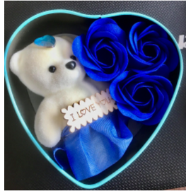 Heart-Shaped Red Box with Teddy and Roses Valentine Day Best Love Gift for Girlfriend -Multi-Color, 6 image