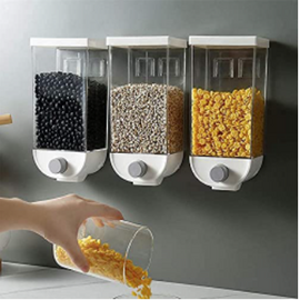 Cereal Dispenser Container Wall Mounted Cereal Dispenser Tank 1500ML(1.5Kg) Grain Dry Food Container Kitchen Storage Box