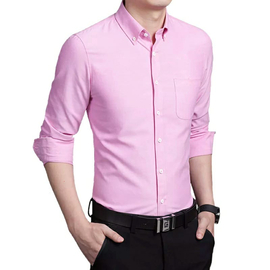 Baby Pink Long Sleeve Casual Shirt