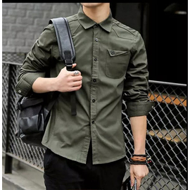 Olive Long Sleeve Casual Shirt