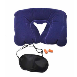 3 In 1 Inflatable Travelling Pillow Set With Eye Mask & Ear Plug, 5 image
