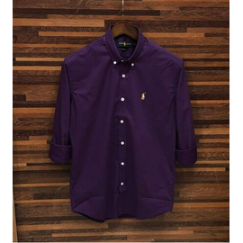 Dark Purple Long Sleeve Casual Shirt