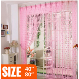 Love Heart String Curtain Window Door Divider Sheer Curtain Valance, Curtains Sets