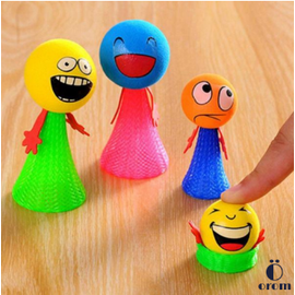1Pcs Funny Spring Stress Relief Lighting Jumping Emoji Toy Decompression Vent Toys, 2 image