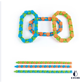 Wacky Tracks Snap and Click Fidget Toy Tracks Snap and Toys for Sensory Kids Snake Puzzles Decompression 24 Section Chain, 8 image