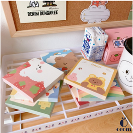 100 Sheets Kawaii Bear Family Series Memo Pad Student Notebook Stationery Cute Diary Sticky Notes, 3 image