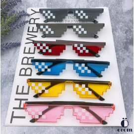 Thug Life Sunglasses Funny 8-Bit Pixel Retro Meme Mosaic Glasses Photo Props Unisex Sunglass Toy, 3 image