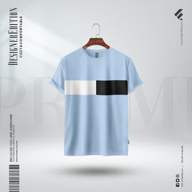 Fabrilife Mens Premium Designer Edition T-Shirt | Sky Blue