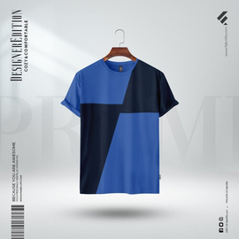 Fabrilife Mens Premium Designer Edition T-Shirt | Deep Blue