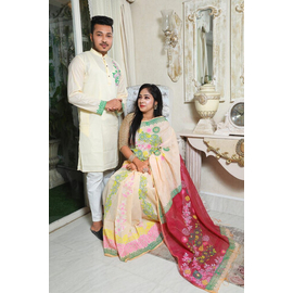 Couple set Saree & Panjabi- White