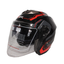XBK-603 Matt Black Graphic Helmet for Men and Women-Black Red