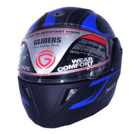 GLIDER Jazz D8 Full Face Helmet -Matt Black Blue
