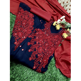 Cotton fulkari collection- Blue & Red