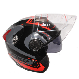 XBK-603 Matt Black Graphic Helmet for Men and Women-Black Red, 3 image