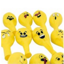 25Pcs Unique High Quality Latex Yellow Emoji Balloons (Emoji Smiley Face Happy Birthday Party Air Balloons)