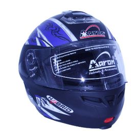 Aaron-Full Face-Hybrid Decor- Matt Black+Blue