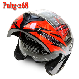 KY-268 Full Face Flip up Helmet - Glossy Black Red, 3 image