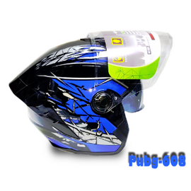 KY-608 Open Face Flip up Helmet Graphics -Black/Blue