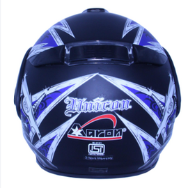 Aaron-Full Face-Hybrid Decor- Matt Black+Blue, 5 image