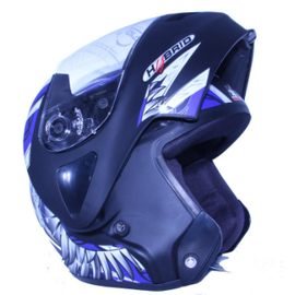 Aaron-Full Face-Hybrid Decor- Matt Black+Blue, 4 image