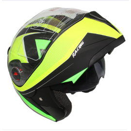XBK-961 Full Face Flip up Helmet for Men -Black Neon, 4 image