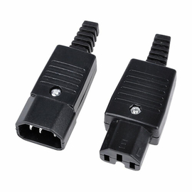 250V 10A Rewireable IEC BX-09 BX-10 Male Female Inline Socket & Plug Connector