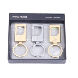 Pack of 3 Proud Horse Key Ring Golden and Gray