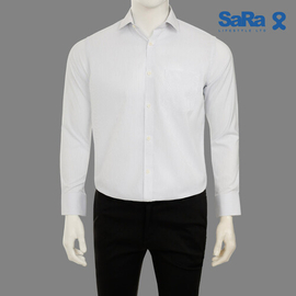 SaRa Mens Formal Shirt (MFS52FCC-White & blue stipe), Size: M