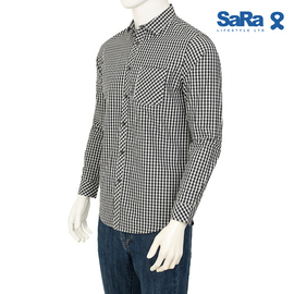 SaRa Mens Casual Shirt (MCS612FCE-ASH & BLACK CHECK), Size: M, 2 image