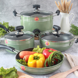 Noah Induction Bottom Nonstick Full Set 7 pcs - Olive