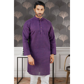 Mens Fashionable Panjabi (Purple), Size: 40