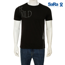 SaRa Mens T-Shirt (MTS521YK-Black), Size: S