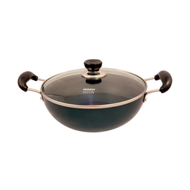 Noah Non-Stick Kadhai Gas Bottom - 30.5cm - Dark Green