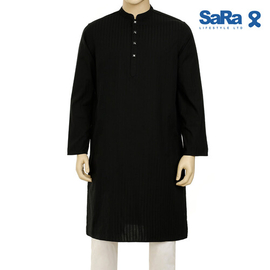 SaRa Mens Panjabi (MPJ562FCD-Black), Size: S